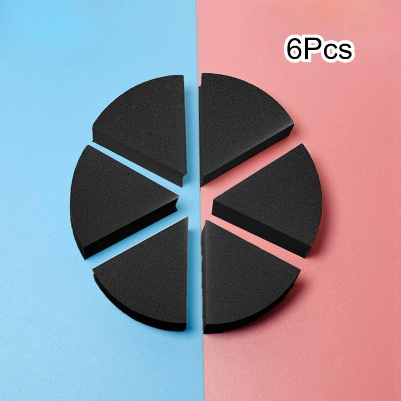 6Pcs/Set Triangle Make Up Sponges Face Foundation Concealer Cream Fan Shaped Detail Powder Puff Cosmetics Applicator Tools Black