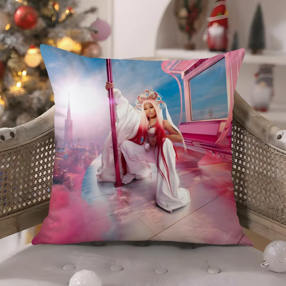 Minaj-Singer Pink Friday Pillow Case Comfort Sofa Bed Silky Elegant Invisible Zipper Decorative Cushion Cover