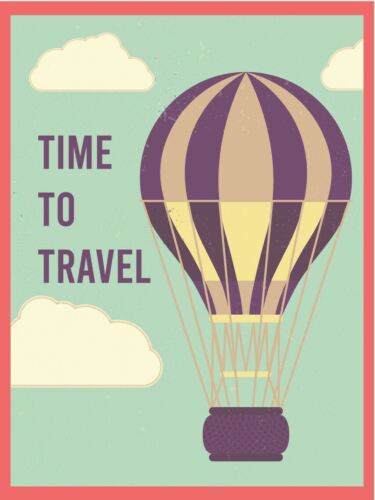 Mfoever Time To Travel Hot Air Baloon Vintage Retro Metal SignAluminum 20x30cm(7.8x11.8inch)