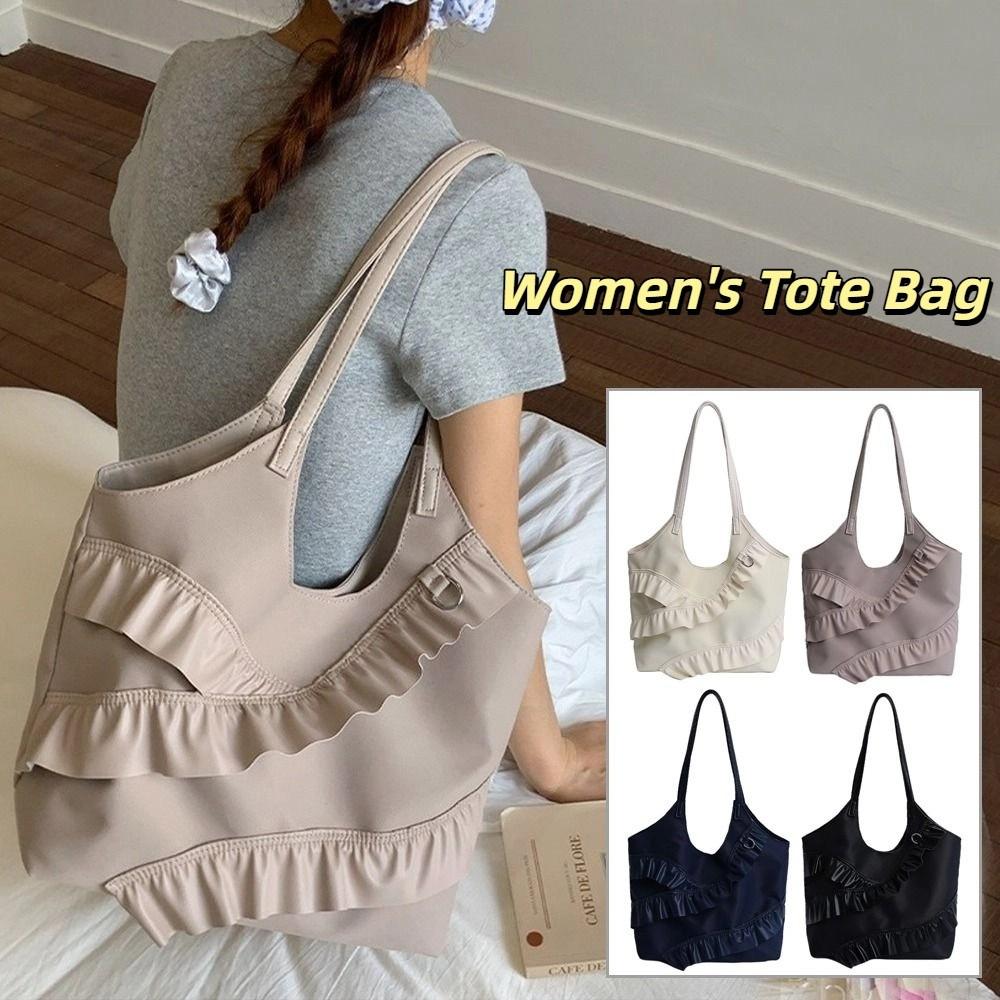 Stylish Ruffle Tote Bag Korean Women's Handbag Trendy Frill Shoulder Bag  Armpit Bag