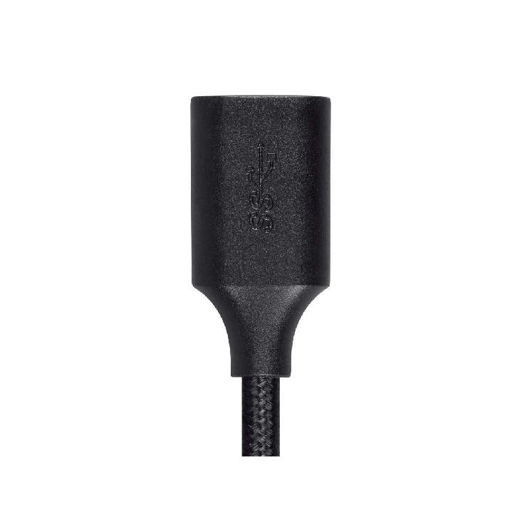 Monoprice USB 3.0 Premium Extension Cable - Type-A Male to Type-A Female, Braided Nylon Jacket, 3 Feet, Black