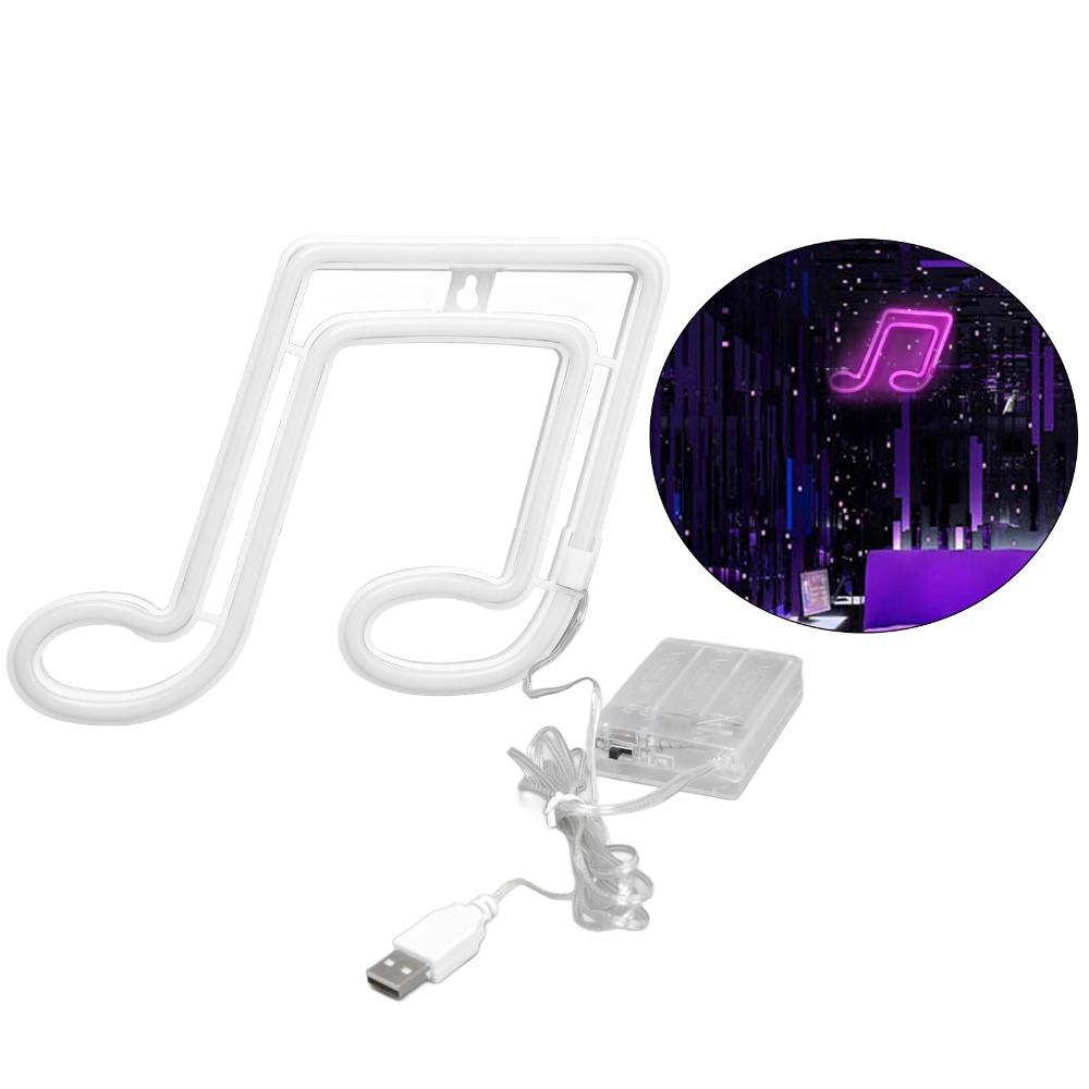 Music Note LED Neon Sign Light Dual Power Supply Neon Light Easy To Install LED Neon Light  Bar