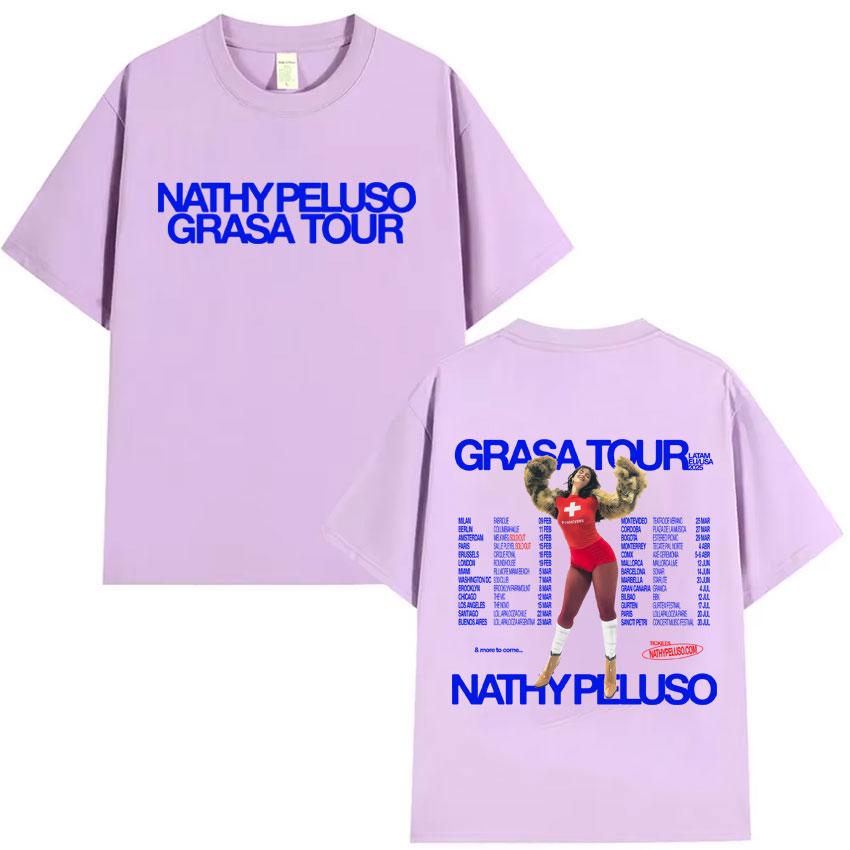 Nathy Peluso Grasa 2025 Tour Trendy Album Graphic T Shirt High Quality Tshirt Hipster Mens Women Cotton Summer Tshirt Fans Gift