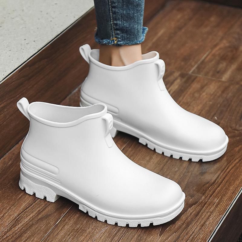Fashion Men's Rain Boots Waterproof Boots Fishing Casual Camping Rubber Shoes Fashion Couple Short Boots Outdoor Non-slip Water Shoes