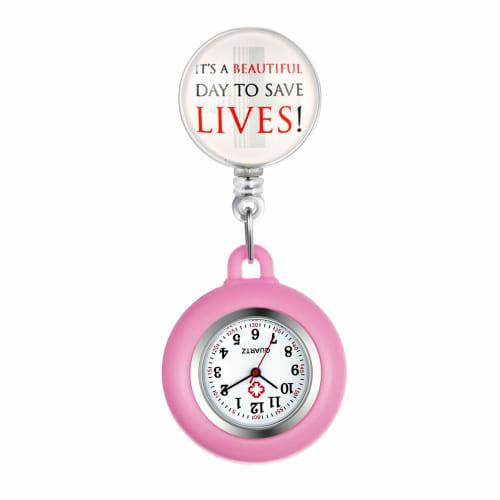 

Lancardo Nurse Watch, Silicone Pocket Watch with Detachable and Extendable Strap, Cute Design for Men and Women, Save Lifes, Unisex, Pink, Perfect Gif