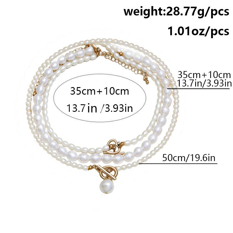 Temperament Baroque special-shaped pearl necklace creative irregular chain collarbone necklace set