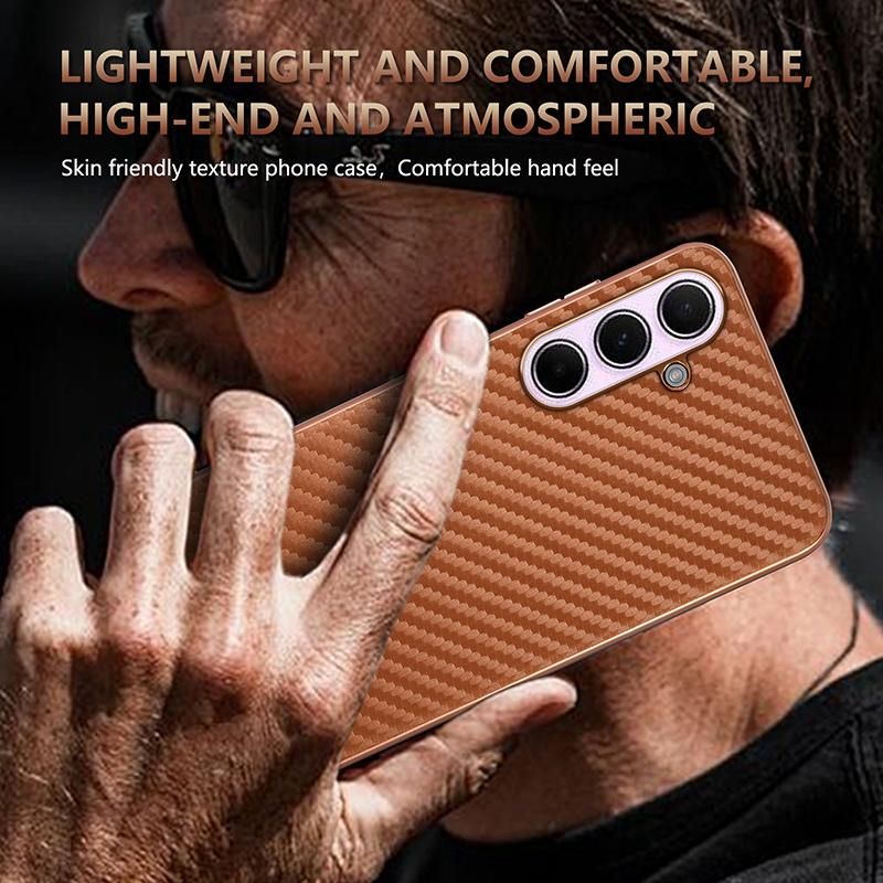 Custodia per Telefono con Motivo a Fibra di Carbonio per Samsung Galaxy A17 A37 A57 A56 A36 A26 A16 A06 A55 A35 A25 A15 A05S A54 A34 A14 Cover in TPU