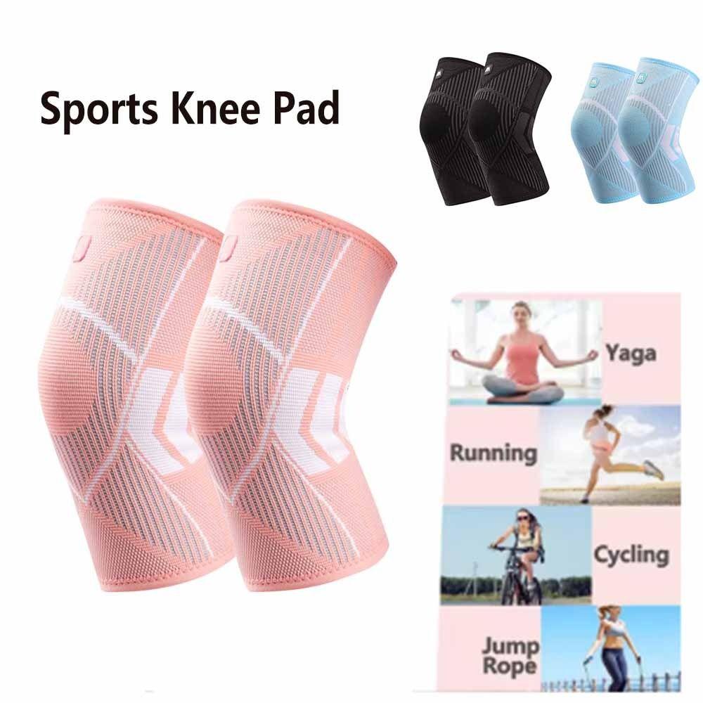 1pair Breathable Knee Supports Brace Anti-collision Knee Sleeve Knee Pad  Running Biking Basketball