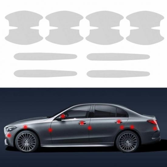 8Pcs Car Accessories Door Handle Bowl Sticker Protector Anti Scratch Cover Decal