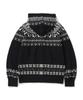 Knitted Nordic Melody Hoodie Cardigan Black