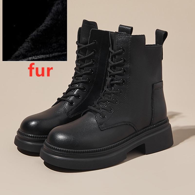 Winter Shoes Boots Women Large Size  Non-slip Women's Snow Boots Genuine Leather Warm Women's Ankle Boots