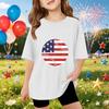 Kids Short Sleeve T Shirt Independence Day Print Top Boys Girls Casual Summer Tee Soft Comfortable Fit