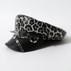 Punk Y2k Beret Hat Harajuku Flat Top Cap Vintage Rivet Leopard Hat  for Girls