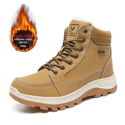 Fashion Men Plus Size Men Outdoor High Tops Hiking Shoes Work Shoes Warm Cotton Shoes Snow Boots Outdoor Shoes D567
