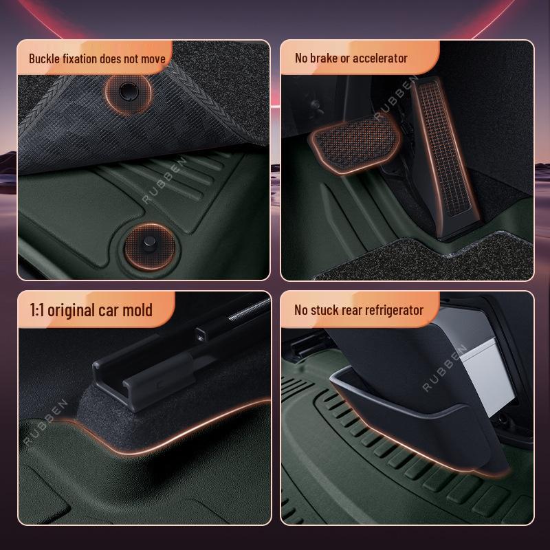 Vehicle-Specific YU7 TPE Floor Mats: Fully Enclosed, Matches Original Car Interior Color