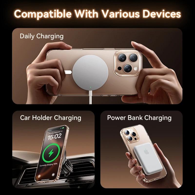 New Magnetic Case For iPhone 17 Pro Max 17 Air For Magsafe Wireless Charging Case For iPhone 16 15 14 13 Pro Max Clear Cover