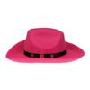 Unisex Western Cowboy Hat Wide Brim Roll‑Up Brim Double‑Top Felt Fedora Hat,10 Colors,Multiple Optional Detachable Hat Bands