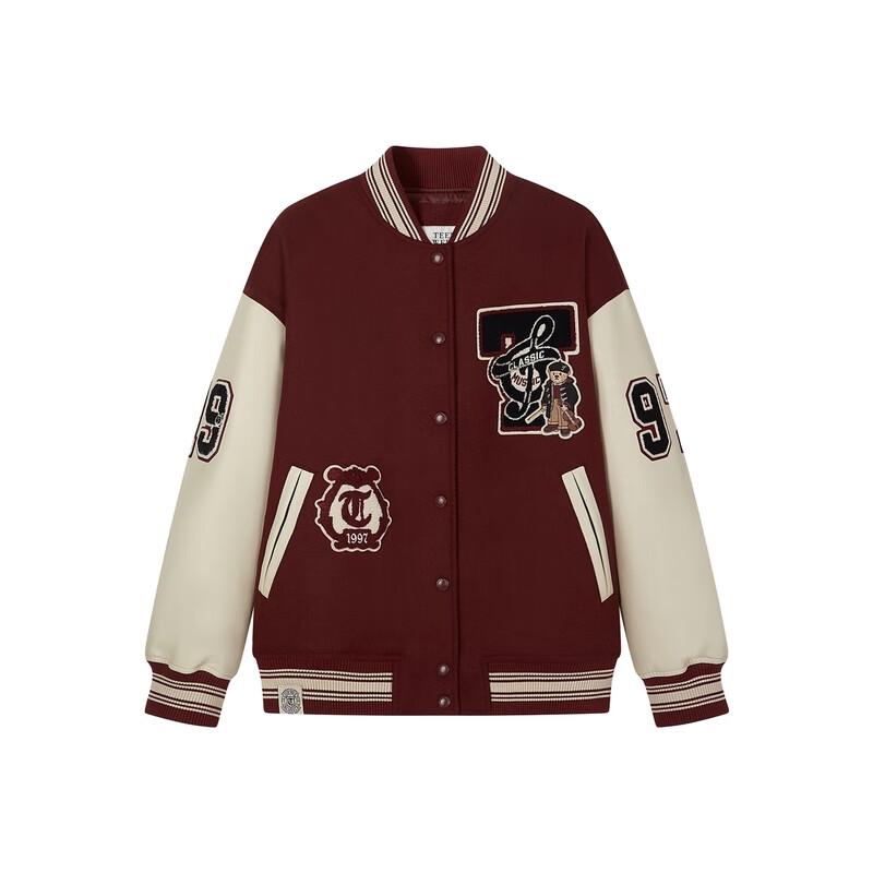 Teenie Weenie Women's Winter Patchwork Color Block Baseball Jacket