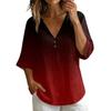Damen V-Ausschnitt Kurzarm T-Shirt, Vintage Blumenprint Lockere Passform Lässiges Baumwoll-Leinen Oberteil