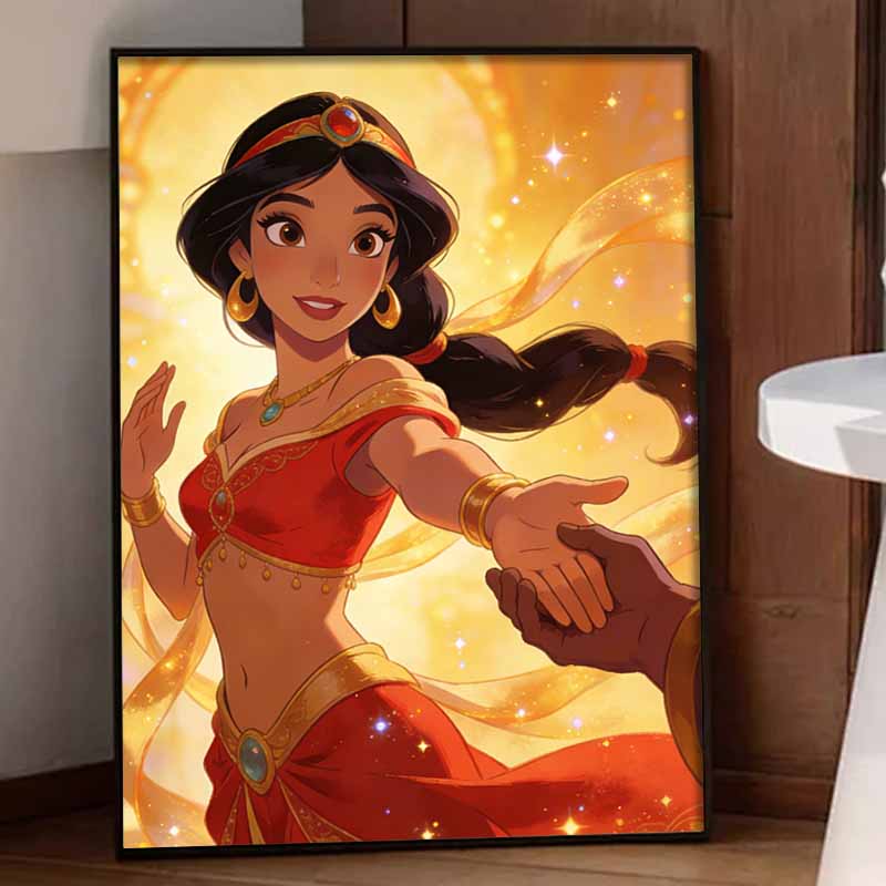 Disney Princess Jasmine Diamond Painting Art Kit Handmade DIY 5D Home Decor Gift