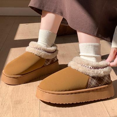 Winter Women Snow Boots Warm Plush Non Slip Thick Bottom Outdoor Faux Fur Booties Cozy Casual Female Platform Cotton Shoes