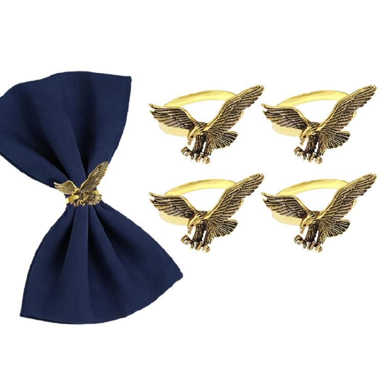 Artistic Hawks Design Metal Napkin Rings Traditional Fashion Napkin Clip Ideal For Wedding Banquets And Family Dinner