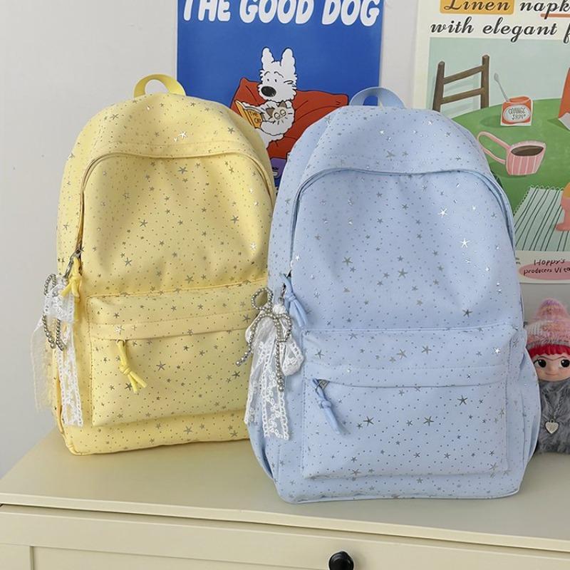 Niche Star Printed Backpack Female Student Face Value Campus Backpack Junior High School Student High School Student Schoolbag