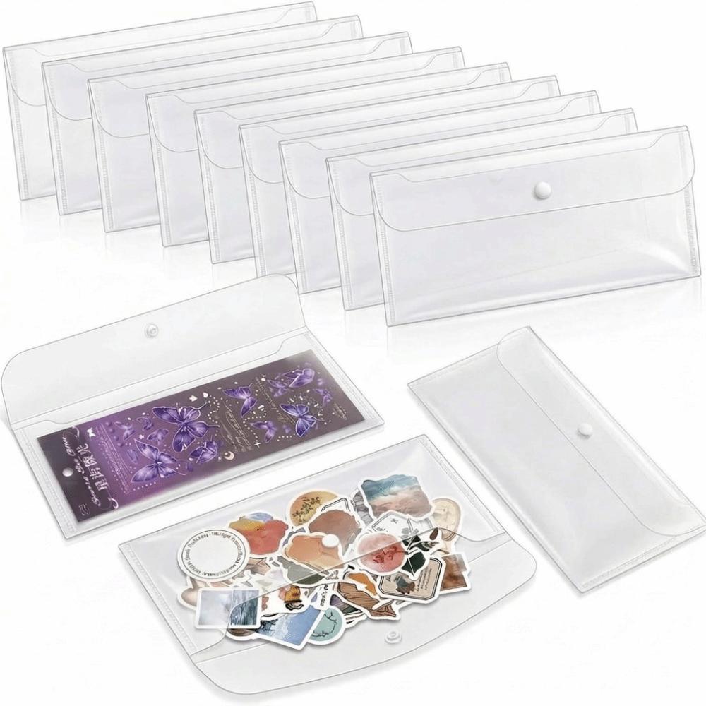 12PCS 4 Size Scrapbook Stamp Storage Bag Waterproof Die Storage Pockets Office