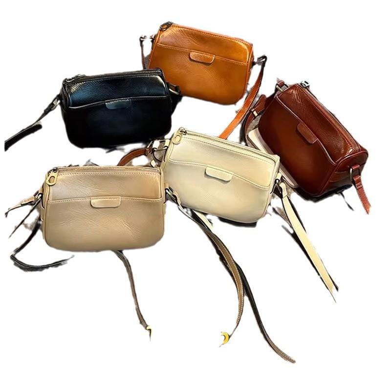 Women'S Messenger Bag Season Small Bag Mobile Phone Versatile Retro Shoulder Bag Premium Sense Cowhide Bag