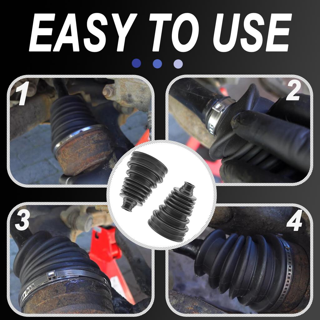 CV Boot Repair Kit 19-24 Mm Shaft Silicone CV Axle Boot for Car RV UTV Dust Boots with 4 Stainless Steel Clamp & 6 Cable Ties