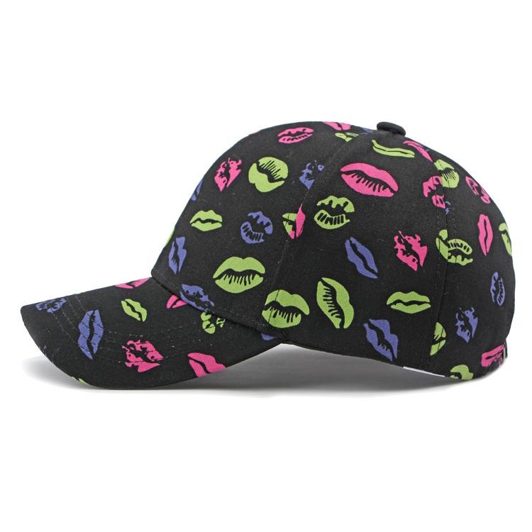 Hat Women's Lip Print Baseball Cap Outdoor Sun Protection