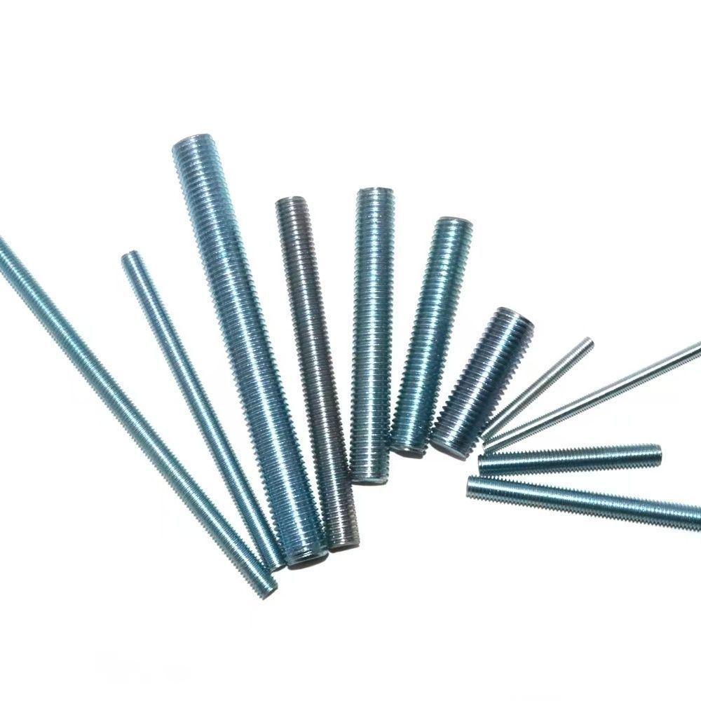 Carbon Steel Electro-Galvanized Full Thread Stud Furniture Connector Screw Rod, 20 Jin M10*1000mm approx. 10 pieces