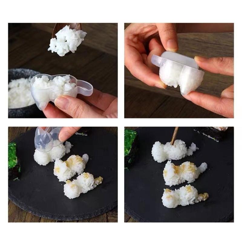 Y3NA Cats Sushi Molds Convenient Rice Molds Polypropylene Sushi Making Tool