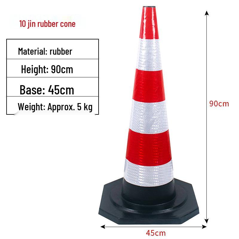Anti-Collision Rubber Cone Parking Bollard - No Parking Warning Post