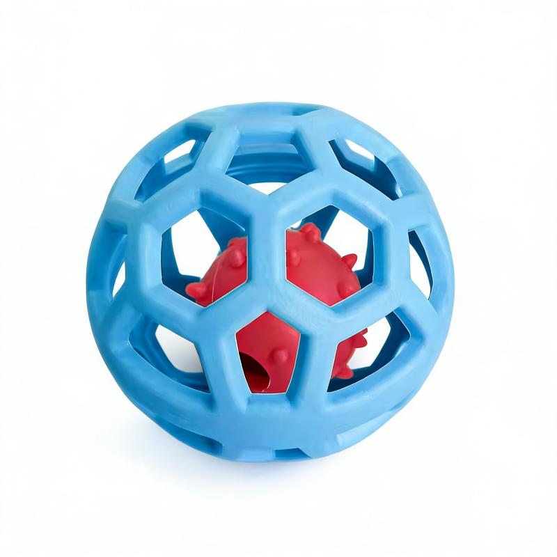 Tpr Hollow Out Training Ball Dog Play Toy Indestructible Pet Supplies Safe Dog Tough Toys Resistant Dogs Tooth Chew Puppy Toy синий
