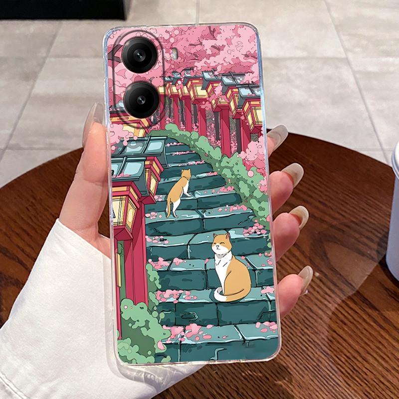 Jelly Casing For Xiaomi POCO X7 PRO 5G/Redmi Turbo 4 5G Clear Silicone Soft TPU Back Cover Cute Cat Rabbit Heart Protective Case