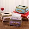 Facial Tissue Holder Embossed Rose Plastic Tissue Box Cover Tissue Dispenser for Living Room Home Household Kitchen Countertop