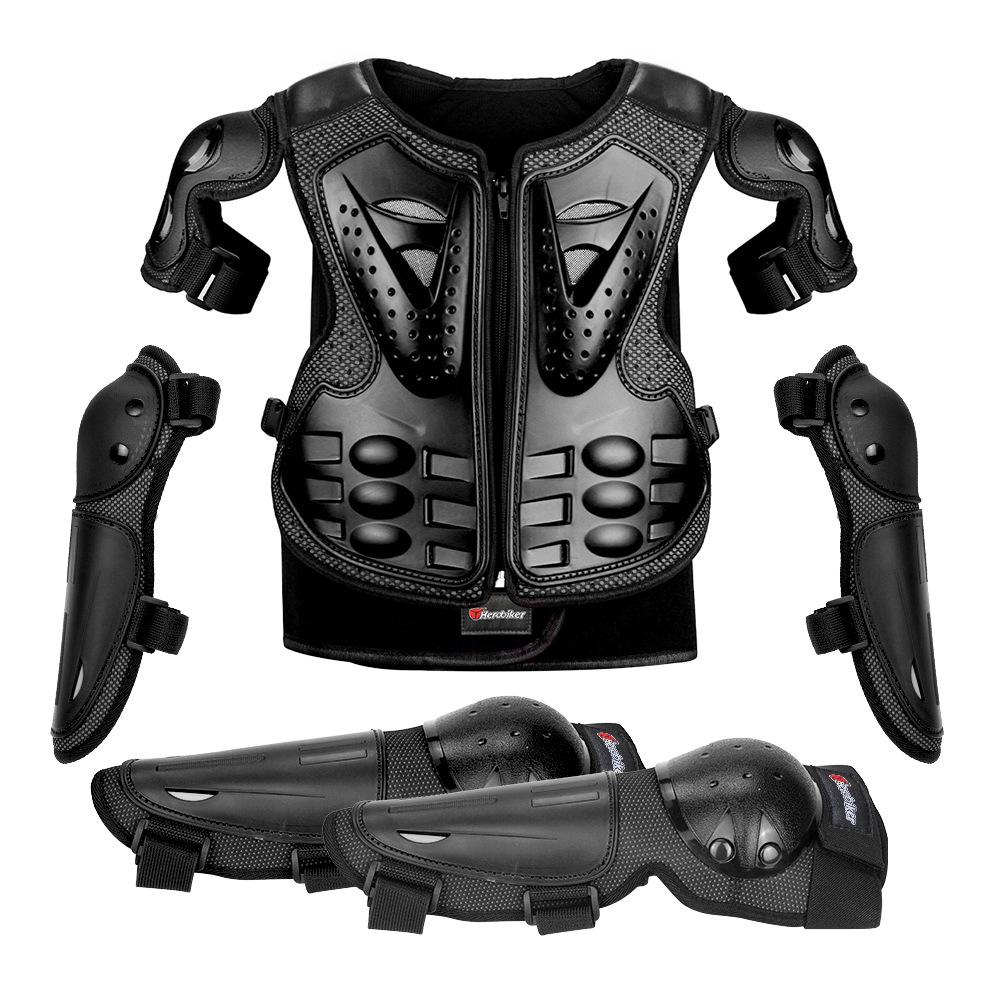 Kids' Mountain Bike & Motorcycle Protective Gear Set: Includes Knee Pads, Elbow Pads, Wrist Guards; Wear-Resistant for Skating, Cycling, and More.