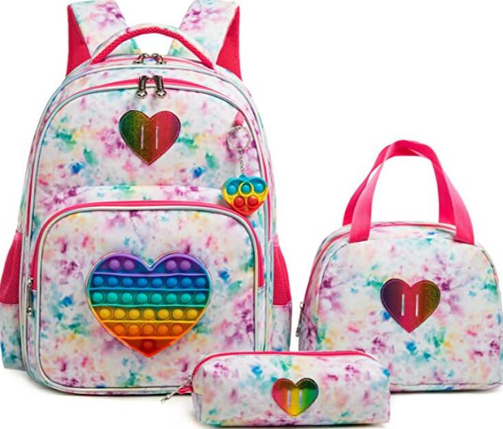 Ensemble de 3 pièces Sac à dos scolaire Sac d'école Sac d'écolier élève sac d'école primaire Sacoche Sac à dos pour fille Sac à dos livre étudiant Sac à dos
