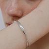 By Hyeres [925 Silver] Twist Edge Bangle (Silver) BH7B52707W9