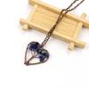 Retro Handmade Wire-Wrapped Natural Stone Crystal Heart Tree of Life Necklace (N142)