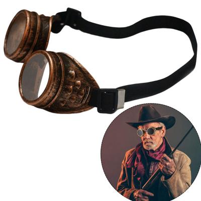 „Steampunk“ retro stiliaus akiniai, puošnūs, įbrėžimams UV atsparūs vintažiniai šaunūs Helovino akiniai, skirti „Halloween Cosplay“