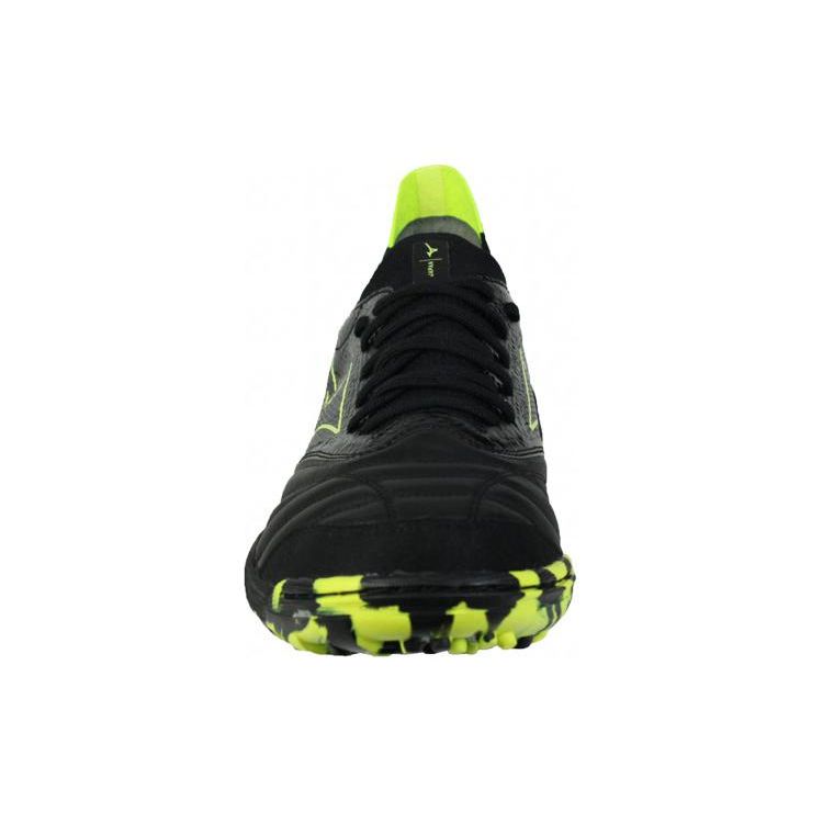 Mizuno Morelia Neo Lace TF (Rubber Studs) Artificial Turf Shock Absorption Non-Slip Soccer Shoes Unisex Soccer Shoes Black Green Q1GB249045