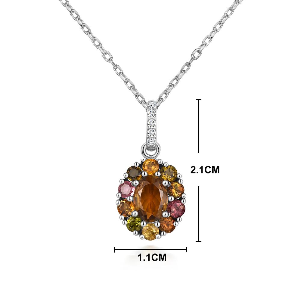 Splendido set di gioielli raffinati in argento sterling 925 con gemme di tormalina naturale colorata per feste da donna e outfit quotidiani