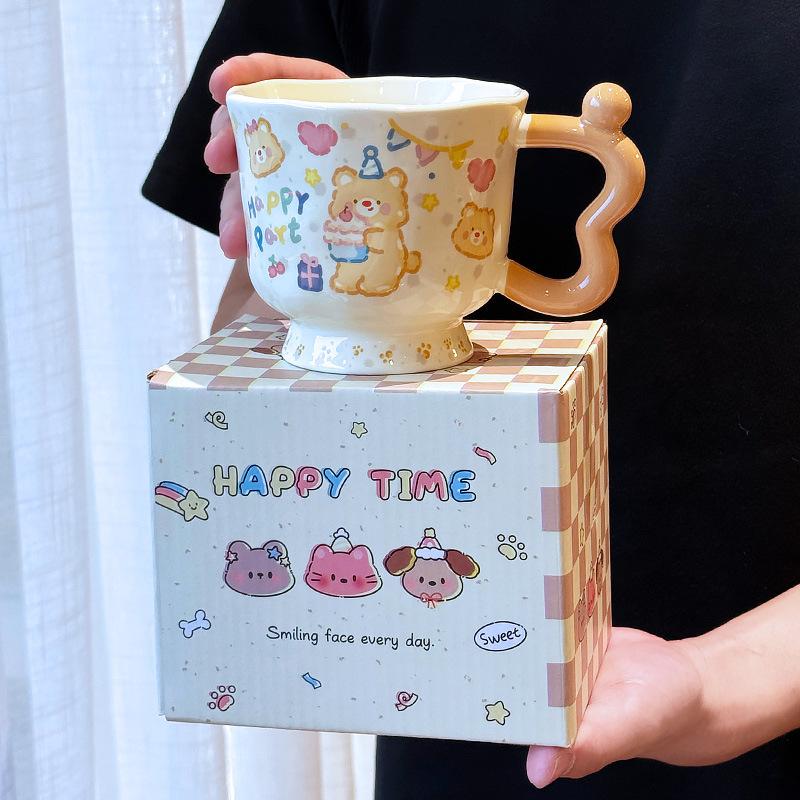 

Birthday Gift Cute Graffiti Water Cup Ceramic Mug High value Gift for Girls and Sisters Practical Souvenirs 380ML