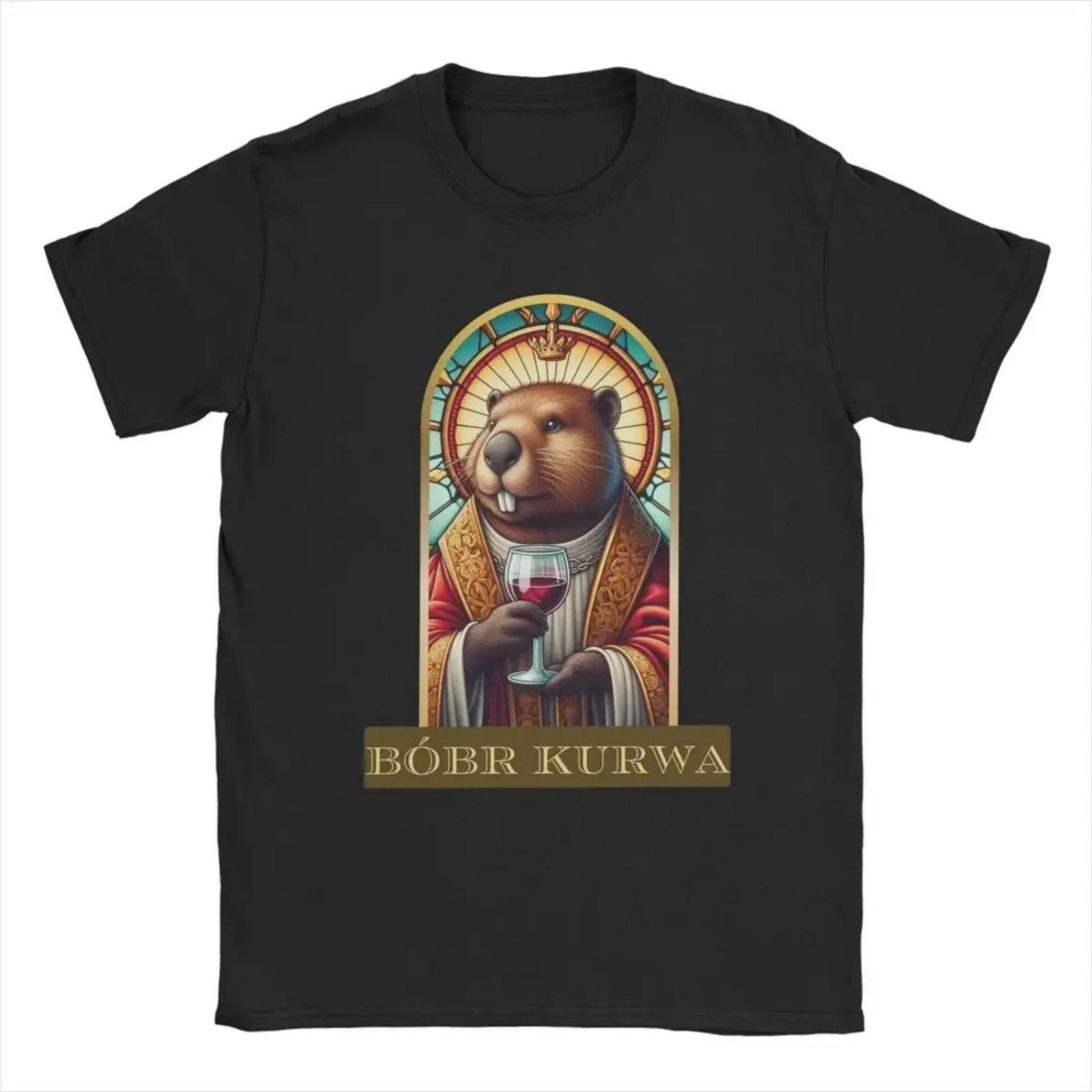 Casual Saint Kurwa Bobr Bober Beaver Boberek T-Shirts Womes T Shirt Short Sleeve Tee Shirt Graphic Printed Clothing S