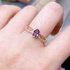 925 Sterling Silver Ring with Natural Citrine and Garnet Gemstones for Women