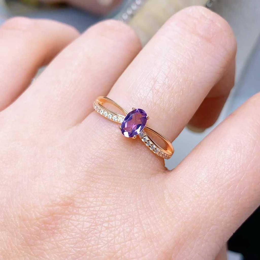 925 Sterling Silver Ring with Natural Citrine and Garnet Gemstones for Women