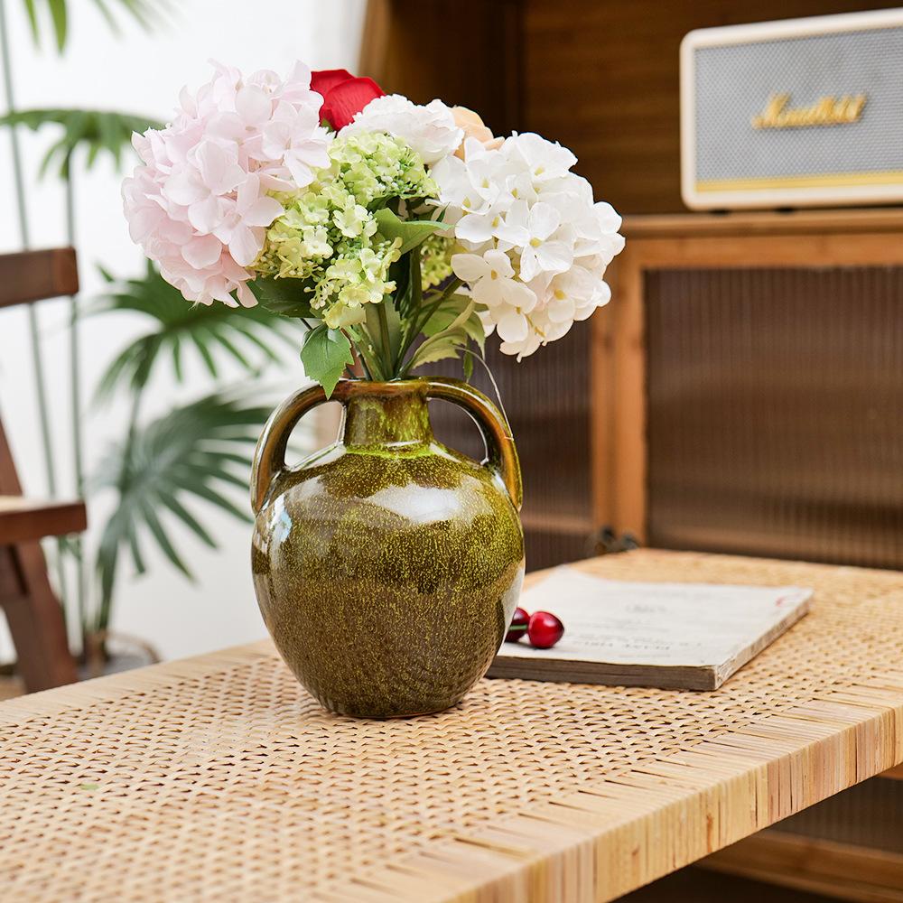 Kiln-transformed Ceramic Vases Retro Teapot Flower Arrangement Accessories Flower Vase Flowerpot Home Decoration Accessories