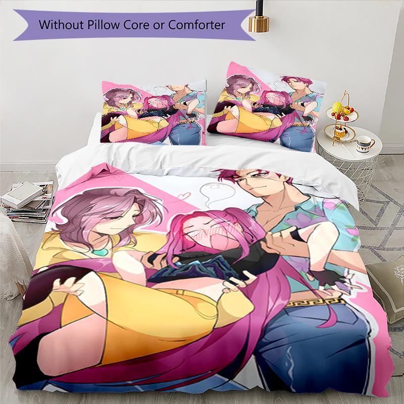 3pcs KPop Demon Hunters MIRA3 Design Cover Set - HD Printed Bedding with 1 Cover and 2 Pillowcases - Perfect for Home and Dorm Decor